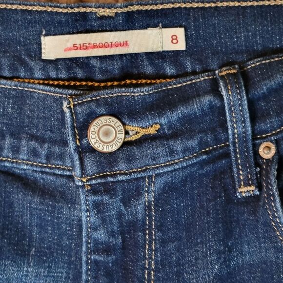Levi Strauss & Co dark blue 515 bootcut jeans, size 8, inseam 32 inches - Picture 5 of 7